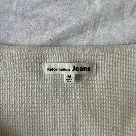Reformation White Ribbed Tank Top - Picture 6 of 10